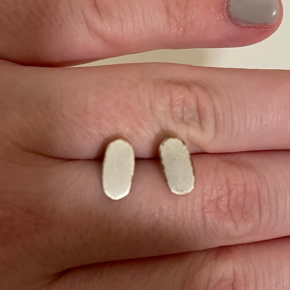 Kendra Scott Silver Barrett Studs.
